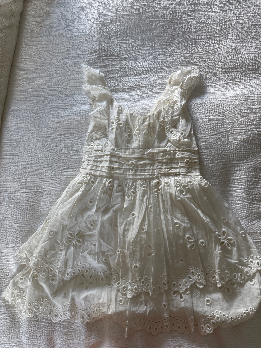 For Love & Lemons Ivory Eyelet Mini Dress